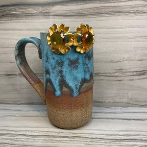 Judy Lee Sunflower Vintage Fairy-core Sunshine Chunky Statement Earrings
